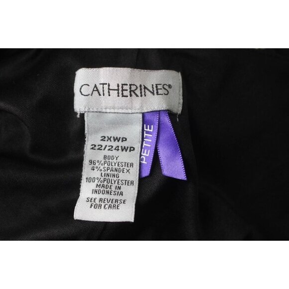 Catherines Petite Black Red Print Matte Jersey Sleeveless Dress Plus Size 2XWP - Picture 5 of 5